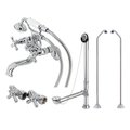 Kingston Brass CCK225CD Tub Wall Mount Clawfoot Tub Faucet Package with Supply Line, Polished Chrome CCK225CD